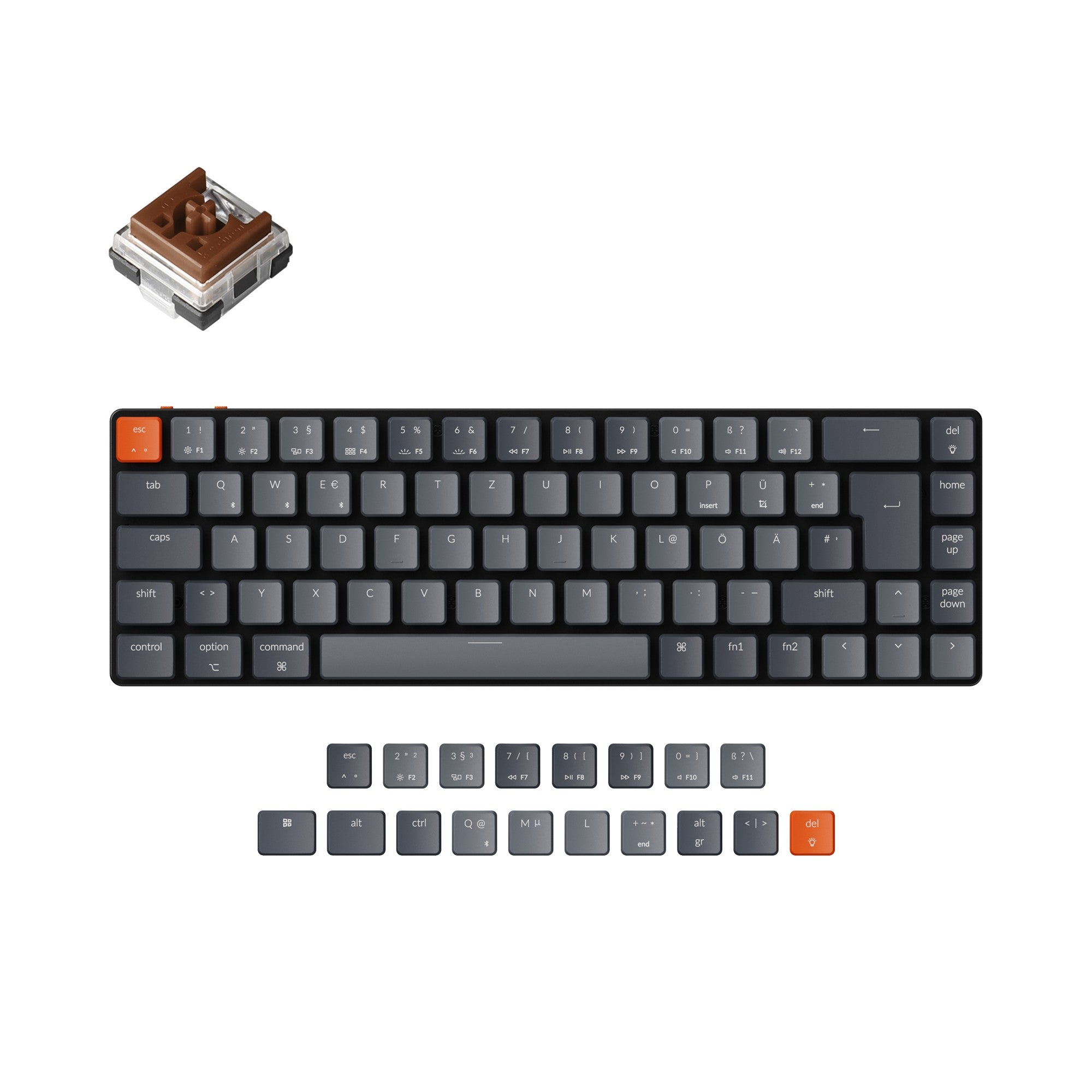Keychron K7 Ultra-slim Wireless Mechanical Keyboard (German ISO-DE Layout) - Image 9